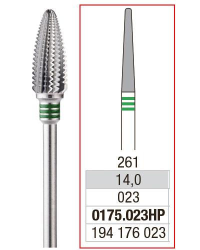 [2E0175023] EDENTA® Needle shaped carbur bur - plain toothing w/ cross cut (green tag)
