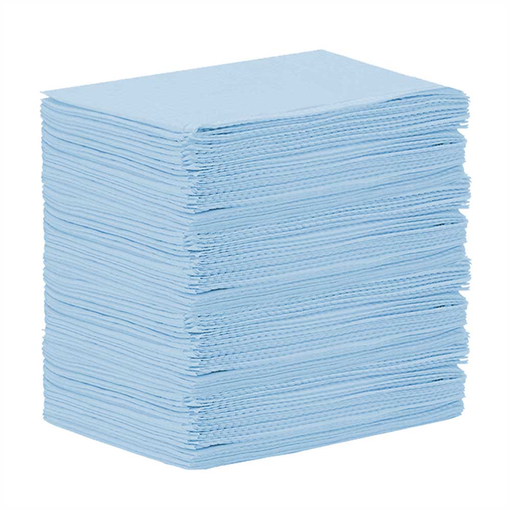 [5MED8282-1] MEDICOM® SafeBasics™ Dry-Back® Bibs (3-ply) 2 ply of tissue & 1 ply poly (125) Blue