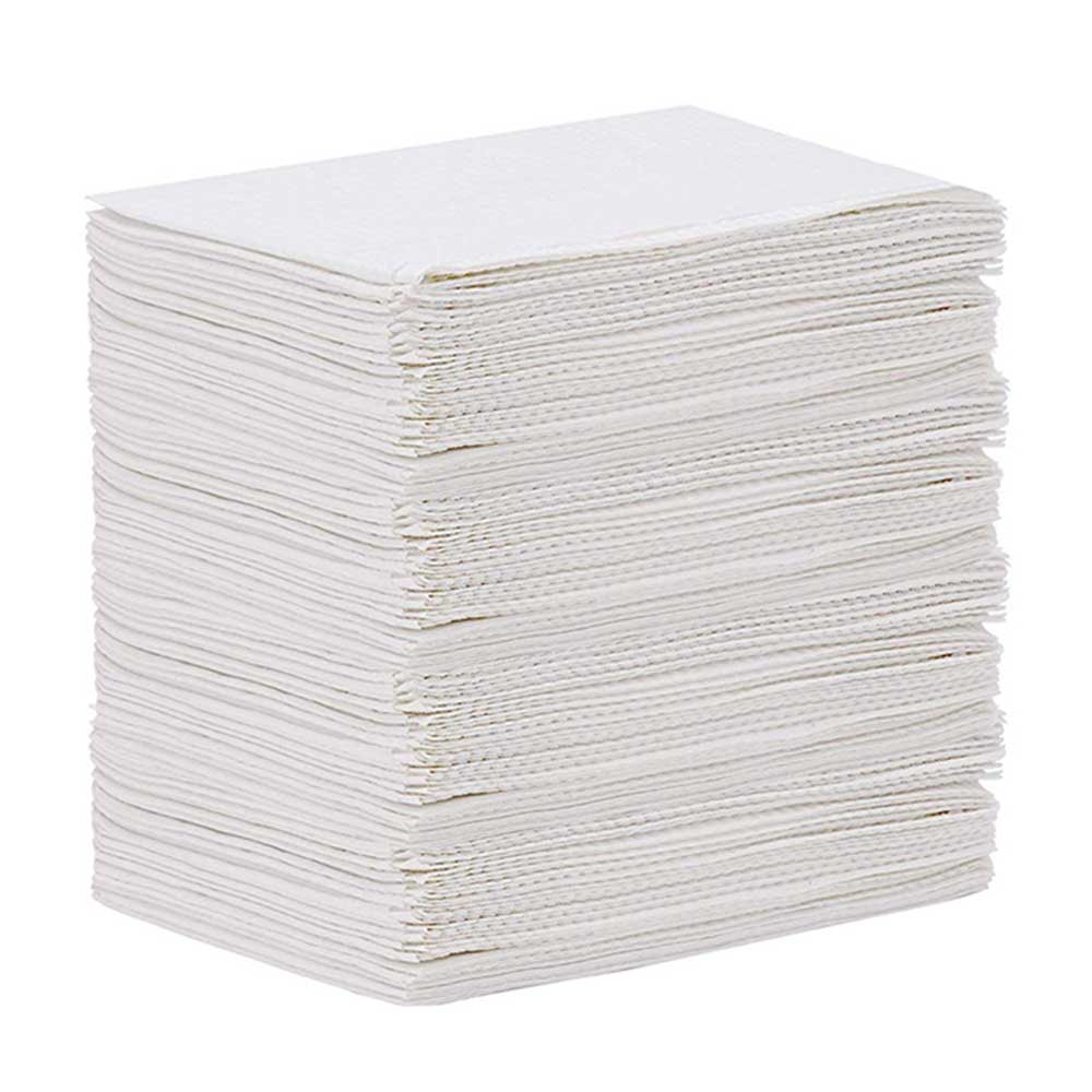 [5MED8283-1] MEDICOM® SafeBasics™ Dry-Back® Bavettes (3 plis) 2 plis de papier & 1 pli de polyéthylène (125) Blanc