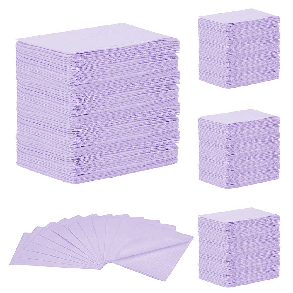 [5MED8280] MEDICOM® SafeBasics™ Dry-Back® Bibs (3-ply) 2 ply of tissue & 1 ply poly (500) Lavender