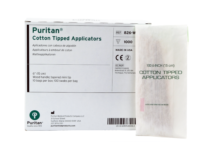 [826-WC-100] PURITAN Cotton Tipped Applicators 6&quot; non-sterile(100)