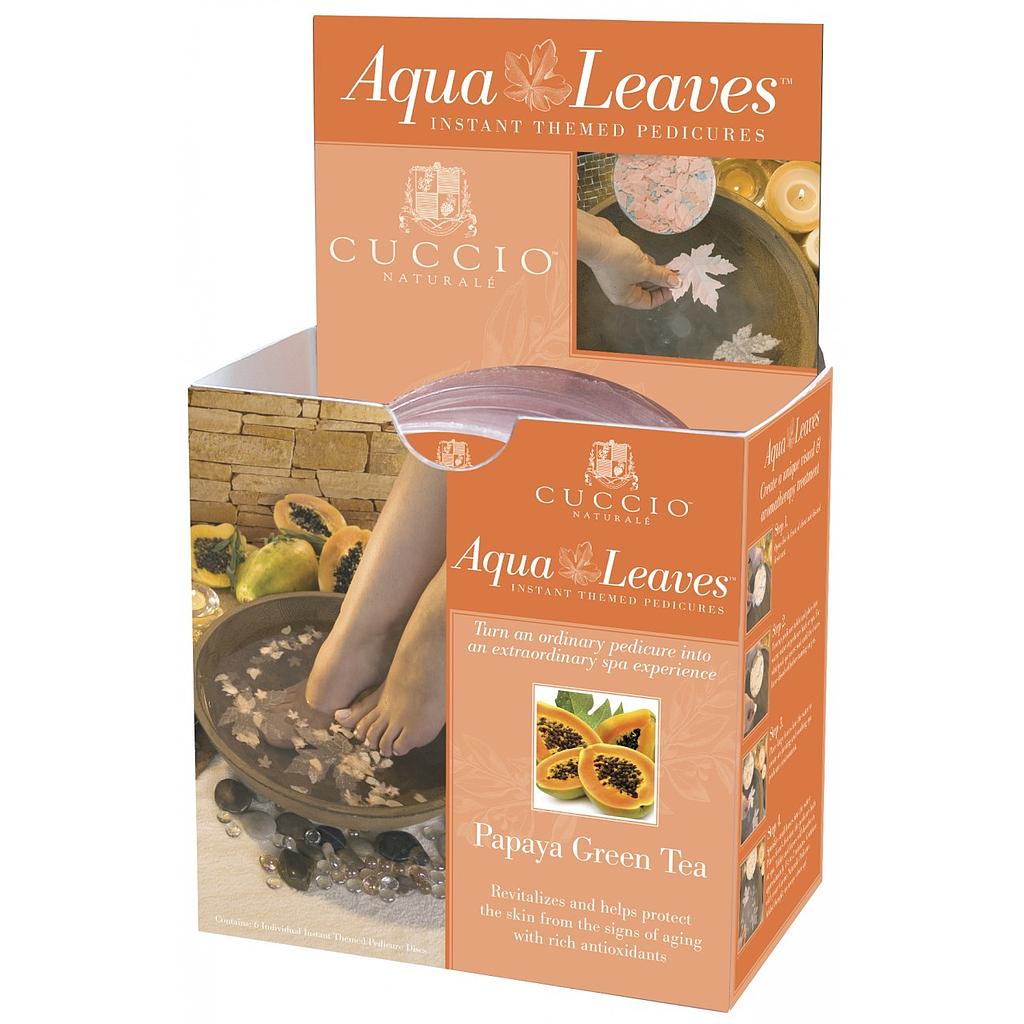 [3080-6] CUCCIO NATURALÉ Aqua Leaves  ( 6 / box ) - Papaya &amp; Green tea