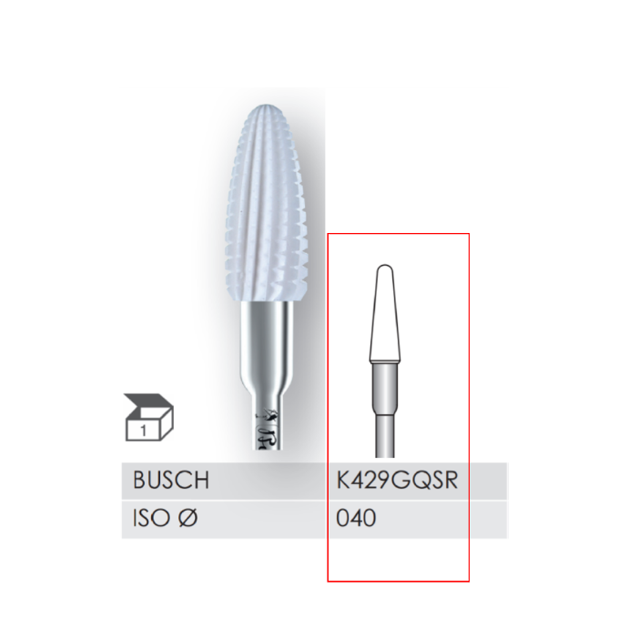 [2K429GQSR040] *BUSCH® Fraise en céramique - Denture droite grosse taille transversale