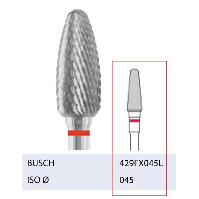 [2429FX045L] BUSCH® Carbide Bur - Fine double cut - For left-handers (L-TYP)