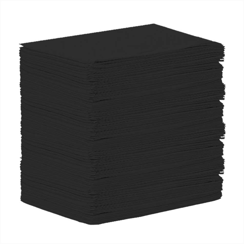 [5MED8292-1] MEDICOM® SafeBasics™ Dry-Back® Bavettes (3 plis) 2 plis de papier & 1 pli de polyéthylène (125) Noir