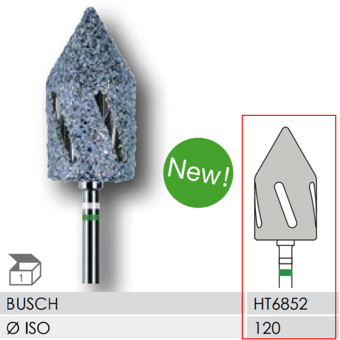 [2HT6852120] BUSCH® Diamond and Ceramic Bur - Coarse grit (Hybrid twister)