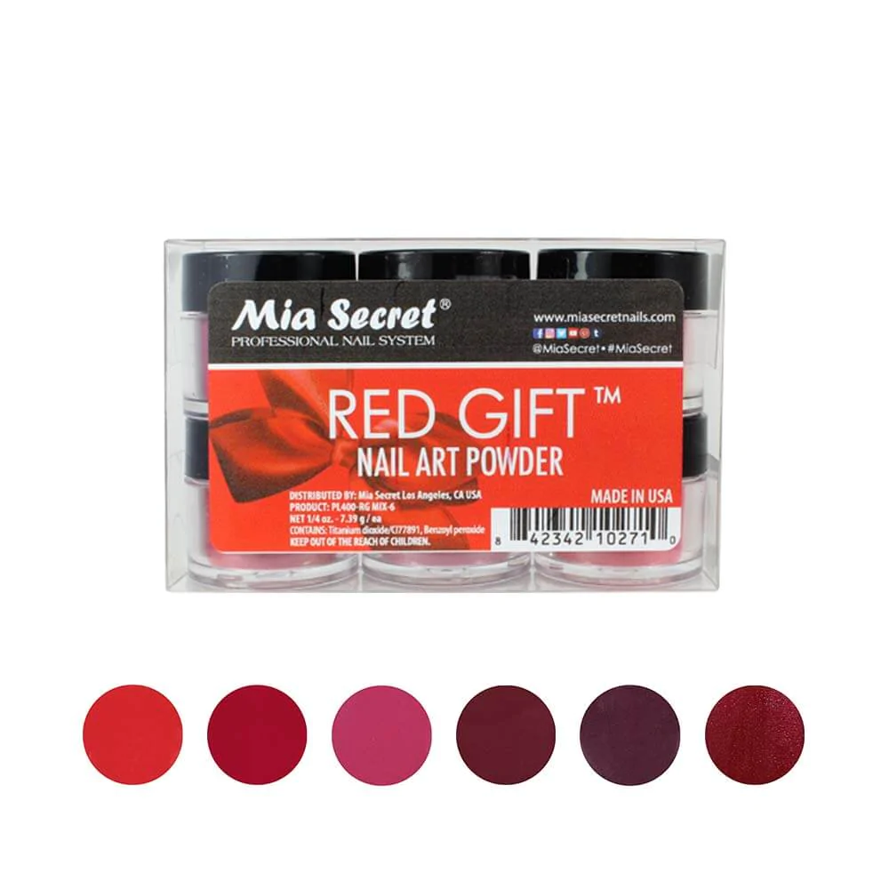 [PL400RG-MIX6] MIA SECRET® Poudre acrylique Red Gift Collection (6 x 1/4oz)