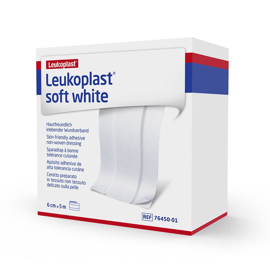 [3BSN76450-01] BSN® LEUKOPLAST® Soft White - Non-woven hypoallergenic adhesive bandage (1) 6 cm x 5 m